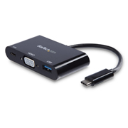 Adaptador Startech USB-c a VGA y puer USB-a