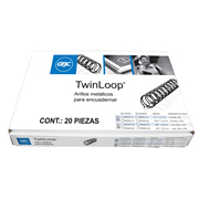 Arillo metal Twin Loop negro  3/4' GBC paso 2:1 capacidad 141-160 hojas