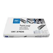 Arillo metal Twin Loop negro con 20 1/4 GBC paso 3:1 capacidad 1-35 hojas