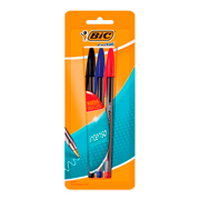 BOLIGRAFO BIC CRISTAL SURTIDO 3 PIEZAS BOLIGRAFO EXTRA GRUESO NEGRO, AZUL ROJO