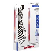 Boligrafo gel j roller rx zebra, punto mediano 0,7 mm, rojo, 12 pz