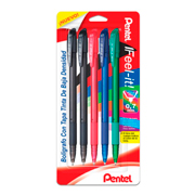 Bolígrafo Pentel feel it, punta 0.7 mm, negro, azul,rojo,verde, blíster 5 piezas