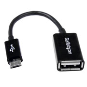 Cable Adaptador Startech Micro USB Macho- USB A Hembra, 12cm, Negro