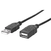 Cable Manhattan USB v2.0 ext 1.8m negro .