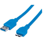 Cable Manhattan USB v3.0 a-micro b 1.0m azul blanco