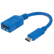 Cable Manhattan USB-c v3.1 c-ah 15cm azul