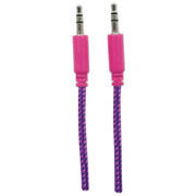 Cable Manhattan audio 3.5 1.0m textil morado/rosa