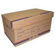 Caja larga de carton KYMA para archivo oficio 1 pieza. Largo: 61.5cm, ancho: 36c