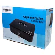 Caja metálica para dinero grande Barrilito medida 30 x 21 x 10 cm