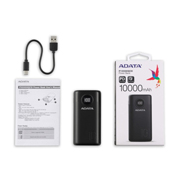 Cargador Portátil Adata P10000Qcd, 10.000Mah, Negro