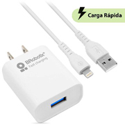 Cargador USB Brobotix combo y cable lightning blanco