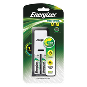 Cargador mini Energizer con 2 pilas AA .