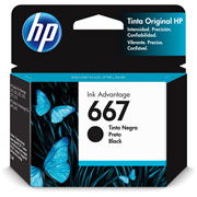 Cartucho de tinta HP ink 667 negro .