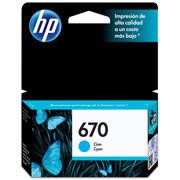 Cartucho de tinta cian HP 670 .