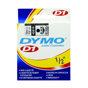 Cinta DYMO 12 mm x7 m para rotulador imprime negro con fondo transparente