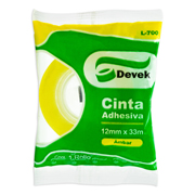 Cinta adhesiva DEVEK 24 mm x 65 mts. mod. 700 transparente, tono ambar