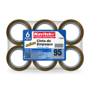 Cinta de empaque uso 95 Navitek canela 48 mm x 50 m empaque con 6 pzas