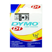 Cinta de plastico p/DYMO labelmanager negro/blanco, 1 pieza