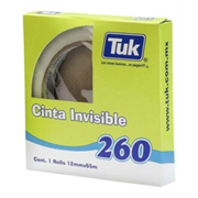 Cinta invisible 260 TUK 12mm x 65m , blanco translúcido