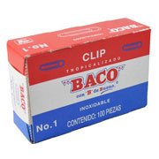 Clip Baco tropicalizado no.1,  1 caja con 100 clips