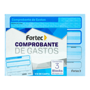 Comprobante de gastos Fortec 1/4 carta 3blocks con 50 hojas cada uno