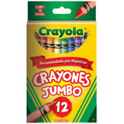 Crayones Crayola Jumbo 10.16 x 1.12 cm 12 piezas