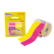 Despachador de cinta JANEL con 2 señalesen rollo rosa y amarillo