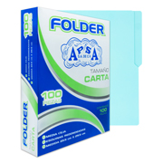 Folder azul APSA tamaño carta  , paquetecon 100  piezas