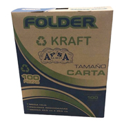 Folder kraft APSA tamaño carta  , paquete con 100 piezas