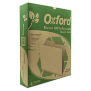 Folder reciclado Oxford carta ceja 1/2 caja con 100 pzas