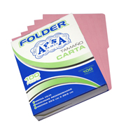 Folder rosa APSA tamaño carta  , paquetecon 100  piezas