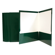 Folder verde plastificado, Showfolio, caja con 25 pz. Solapa inter. portatarje