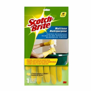 Guantes de latex amarillos afelpados Scotch-brite 3M tamaño mediano