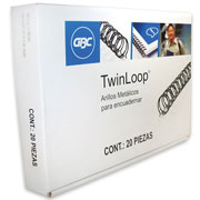 [GBC-GUS-M500112] Arillo metal Twin Loop negro  1/2' GBC paso 3:1 capacidad 96-110 hojas