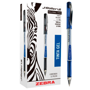 [ZEB-BOL-8001LE] Boligrafo gel j roller le zebra, punto azul 0,7 mm, negro, 12 pz