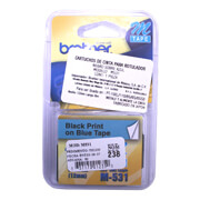 [BRO-CIN-M531] Cinta Brother no laminada en negro sobreazul M531