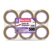 [NAV-ADS-EHT4810] Cinta de empaque uso 500 Navitek tran rente 48 mm x 100 m empaque con 6 pzas