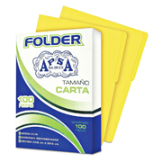 [APS-FOL-L14] Folder canario APSA tamaño carta  , paquete con 100  piezas