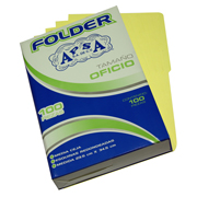 [APS-FOL-L24] Folder canario APSA tamaño oficio  , paquete con 100  piezas