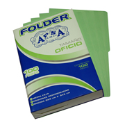 [APS-FOL-L22] Folder verde APSA tamaño oficio  , paquete con 100  piezas